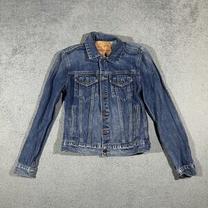 Y2k Lucky Brand Blue The Tomboy Trucker Denim Jacket Womens XS #3239